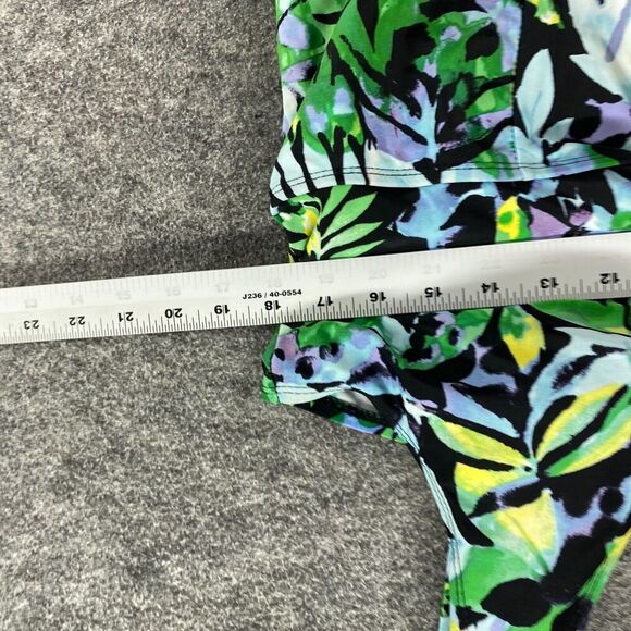 Swimsuits For All Swimsuit Women 20 Plus Green Floral V-Neck Sleeveless Lined - Picture 5 of 10